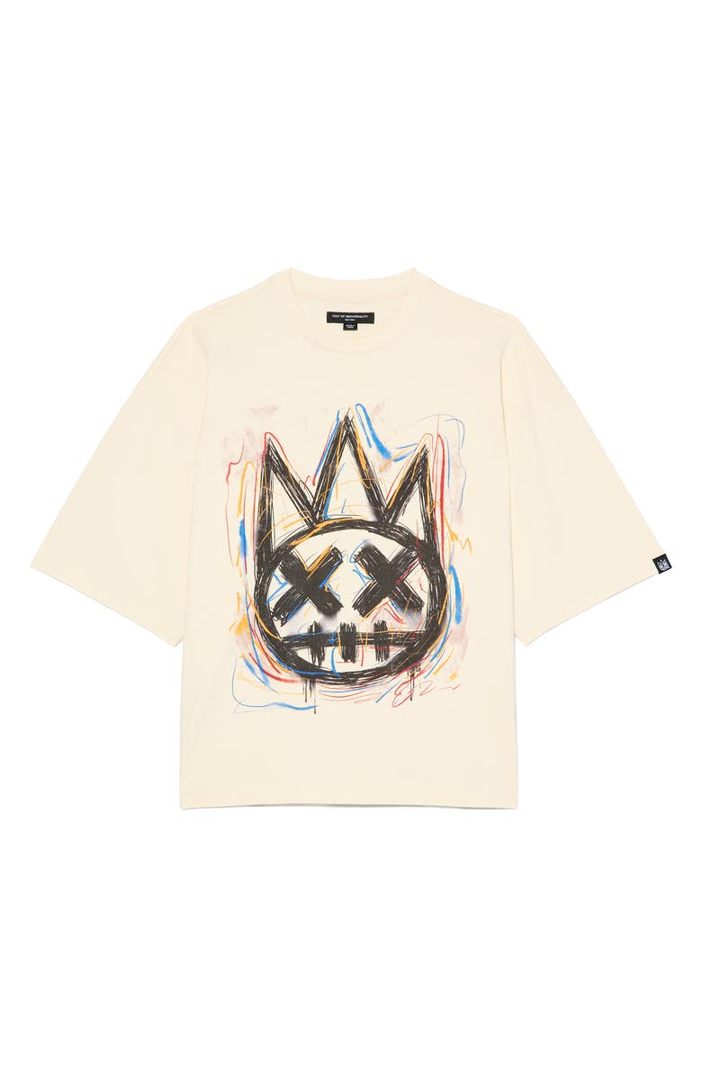 Cult of Individuality Oversized Cotton Graphic T-Shirt, Alternate, color, Winter White