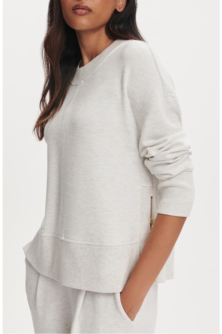 Philippe Crop Sweatshirt, Alternate, color, IVORY MARL