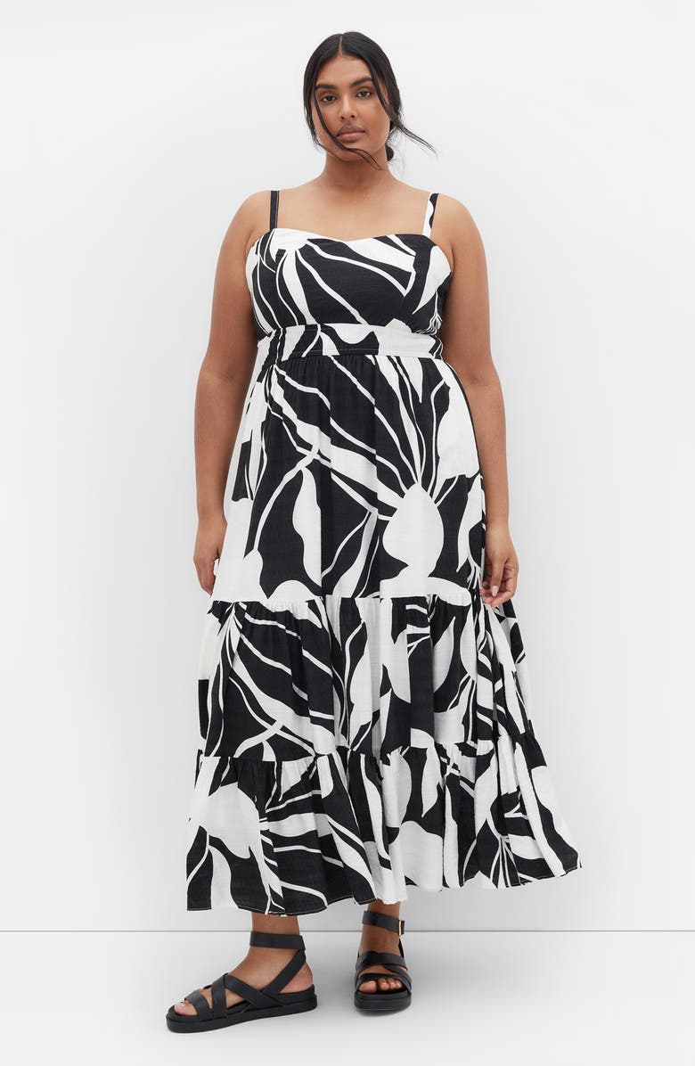 City Chic Kehlani Print Sleeveless Maxi Dress, Alternate, color, Palm Paradise