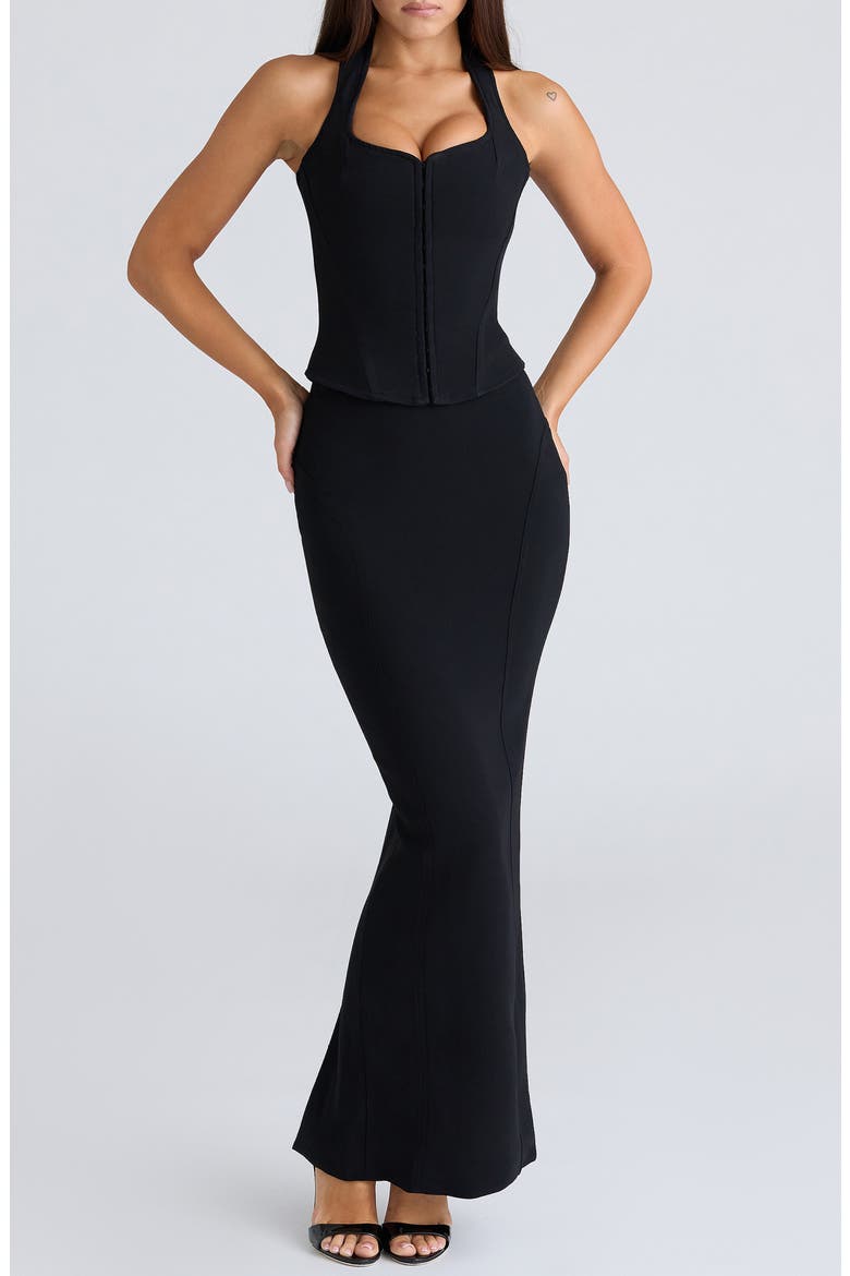 The Halter Corset Top, Alternate, color, BLACK