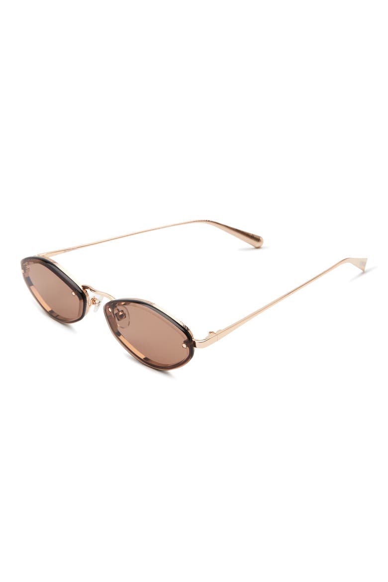 Les Lunettes Jac 57mm Oval Sunglasses, Alternate, color, LIGHT GOLD / BROWN