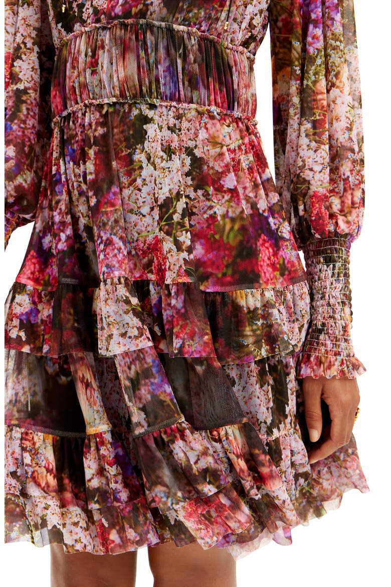 Azalea Floral Print Long Sleeve Minidress, Alternate, color, MIX