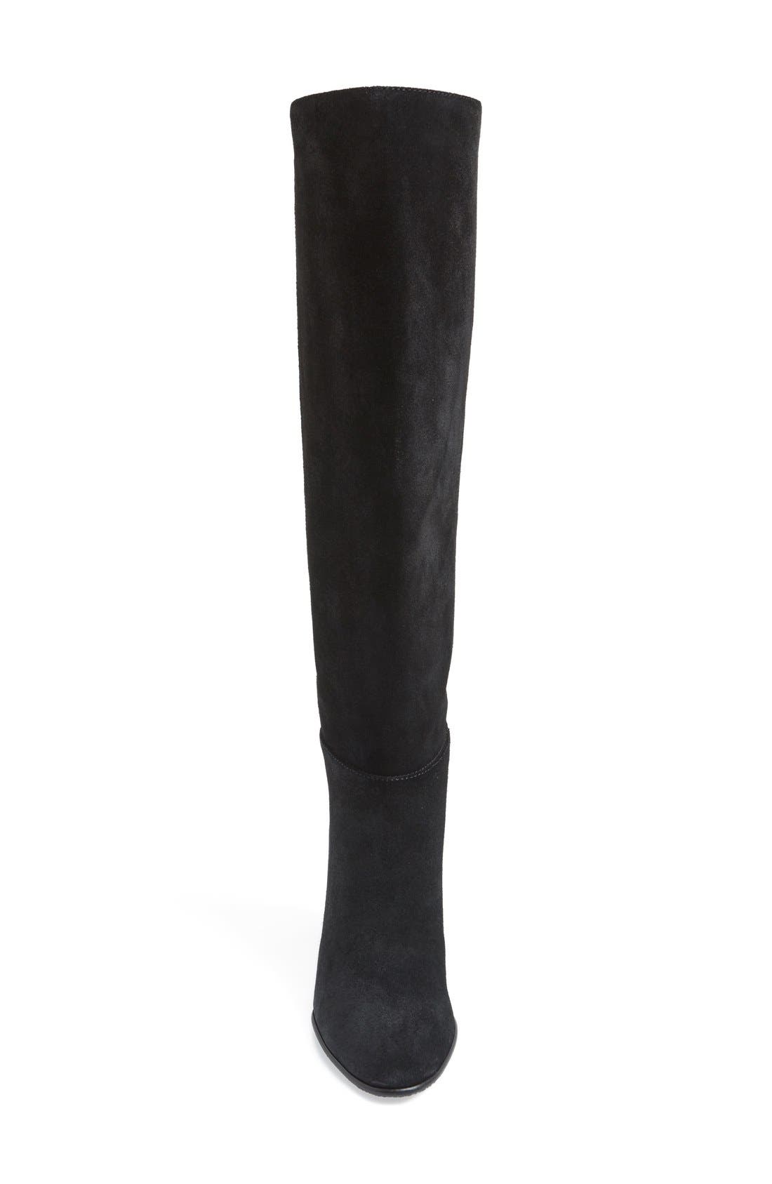 'Silas' Knee High Boot, Alternate, color, BLACK SUEDE