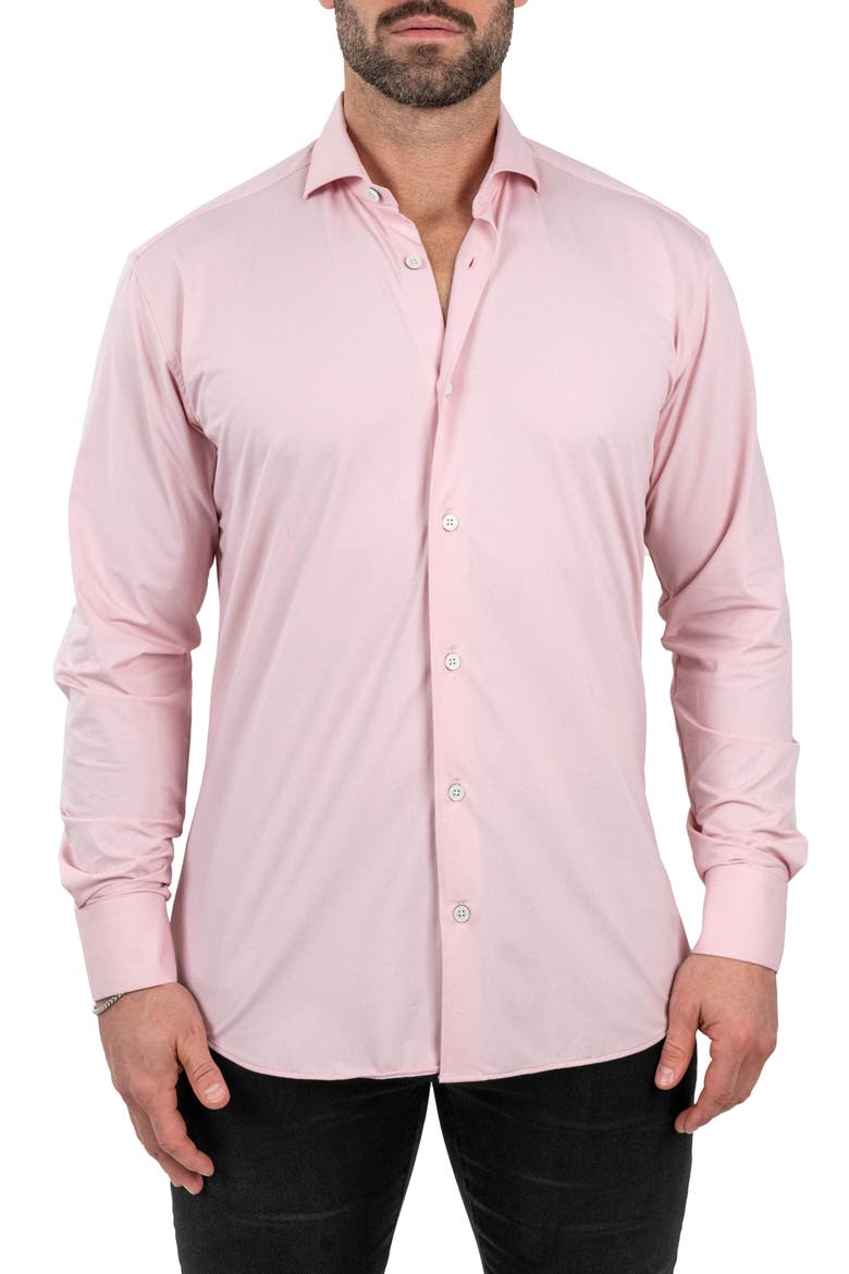 Einstein Stretchblotter Red Button-Up Shirt, Main, color, RED