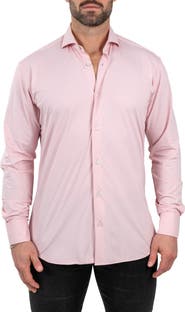Maceoo Einstein Stretchblotter Red Button-Up Shirt