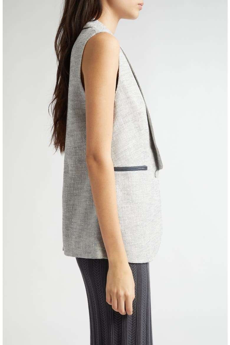 Shawl Collar Vest, Alternate, color, LIGHT MELANGE GREY