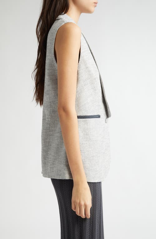 Eleventy Shawl Collar Vest In Light Melange Grey