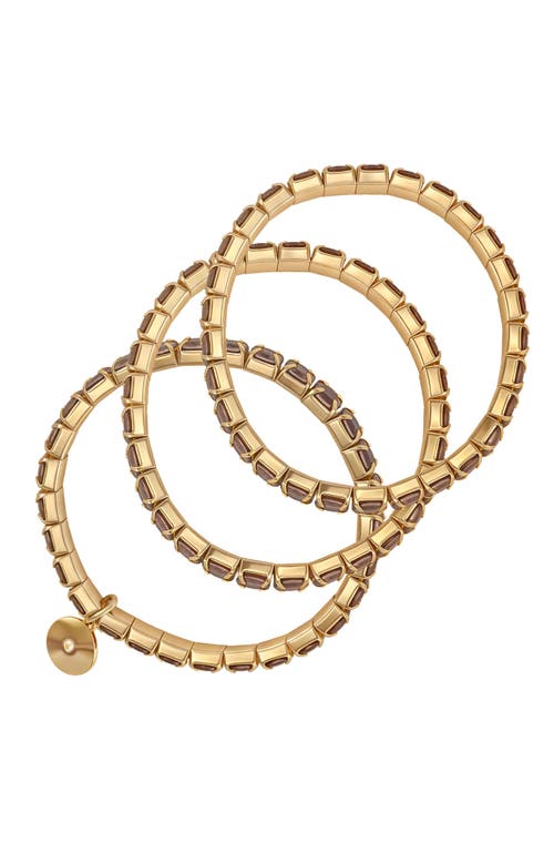 Vince Camuto Cubic Zirconia Trio Stretch Bracelet Set In Gold