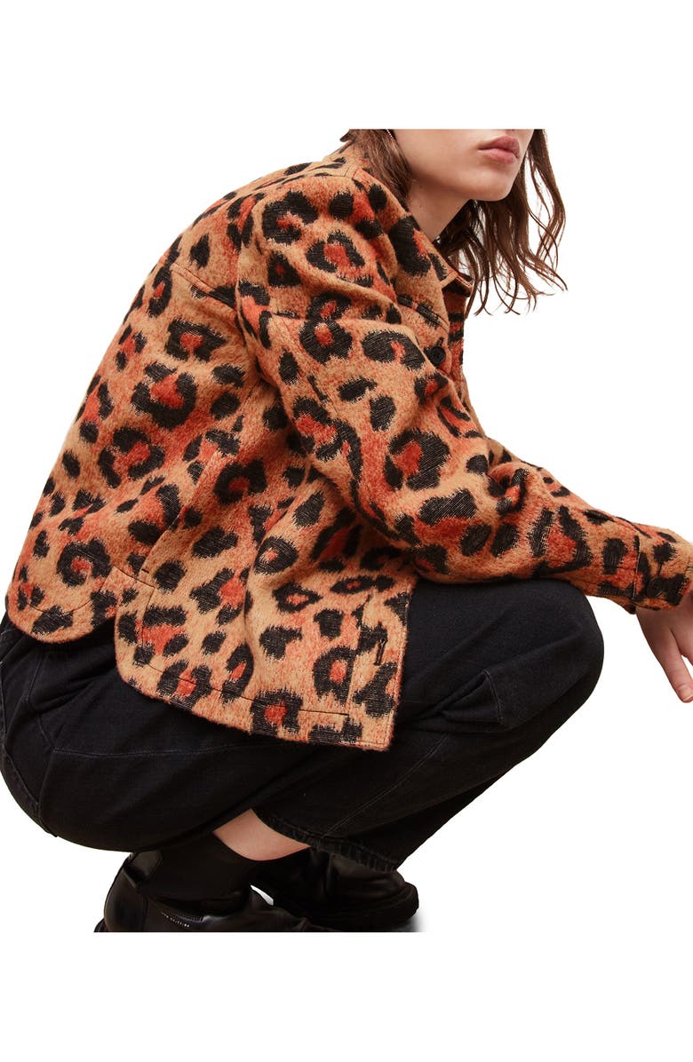 AllSaints Honor Leopard Print Jacket, Alternate, color, 
