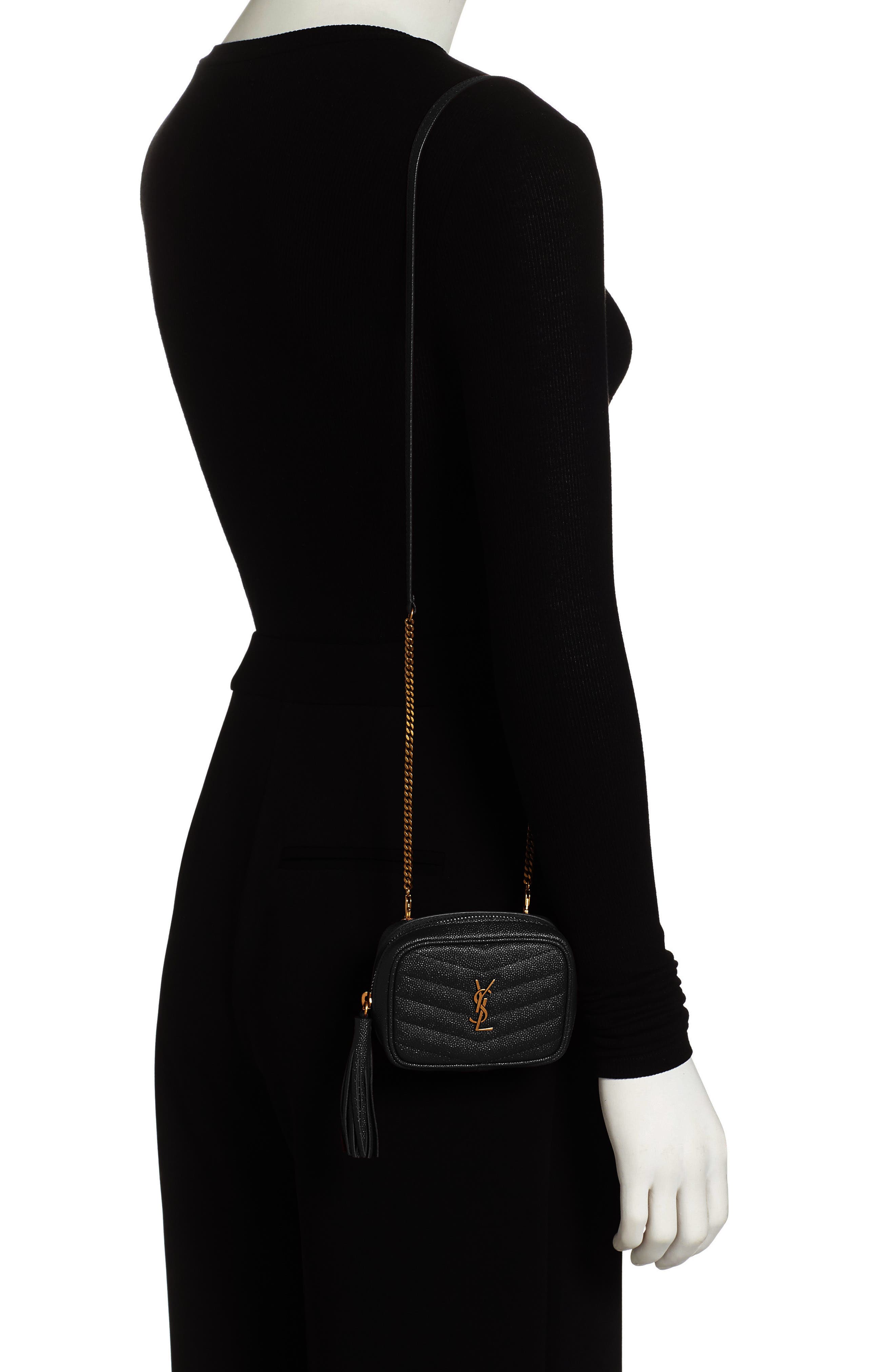 Saint Laurent Baby Lou Quilted Leather Micro Crossbody Bag, Alternate, color, 