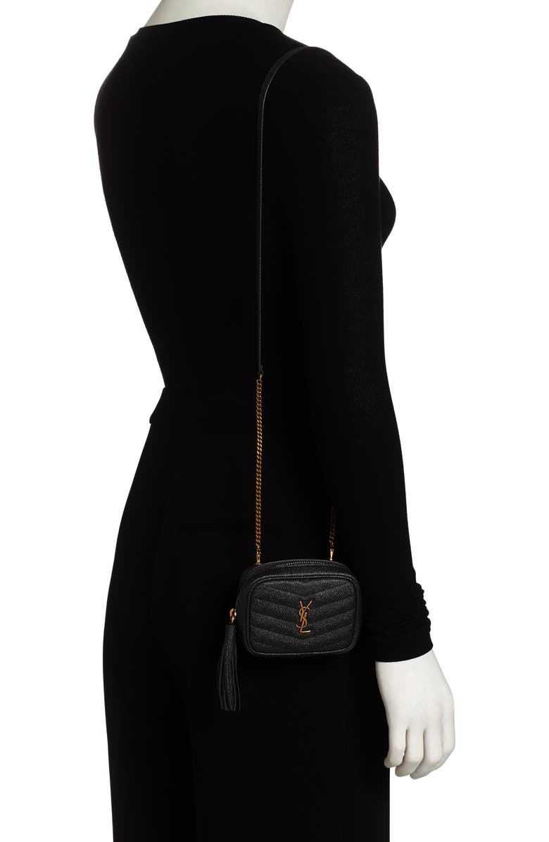 Saint Laurent Baby Lou Quilted Leather Micro Crossbody Bag, Alternate, color,