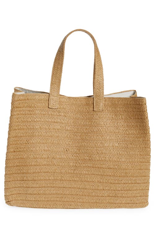 Btb Los Angeles Salty As A Beach Straw Tote In Brown