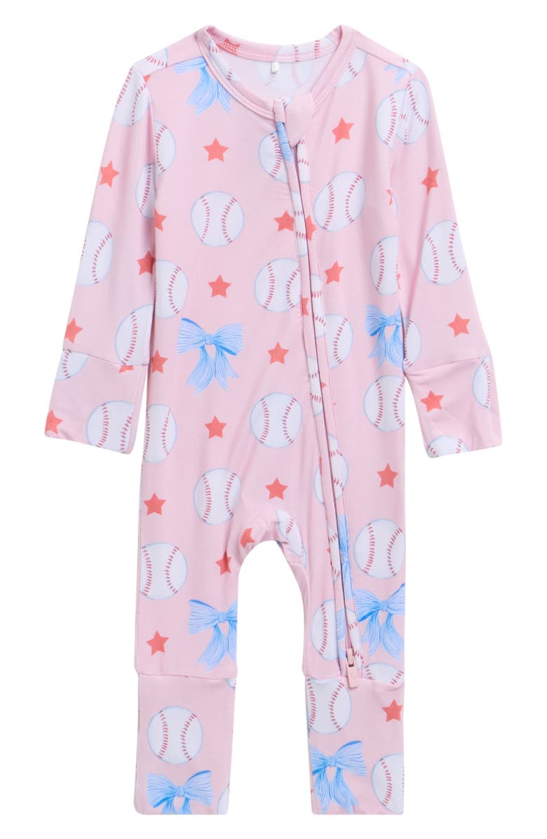 Posh Peanut Fitted Convertible One-Piece Pajamas, Main, color, Pink