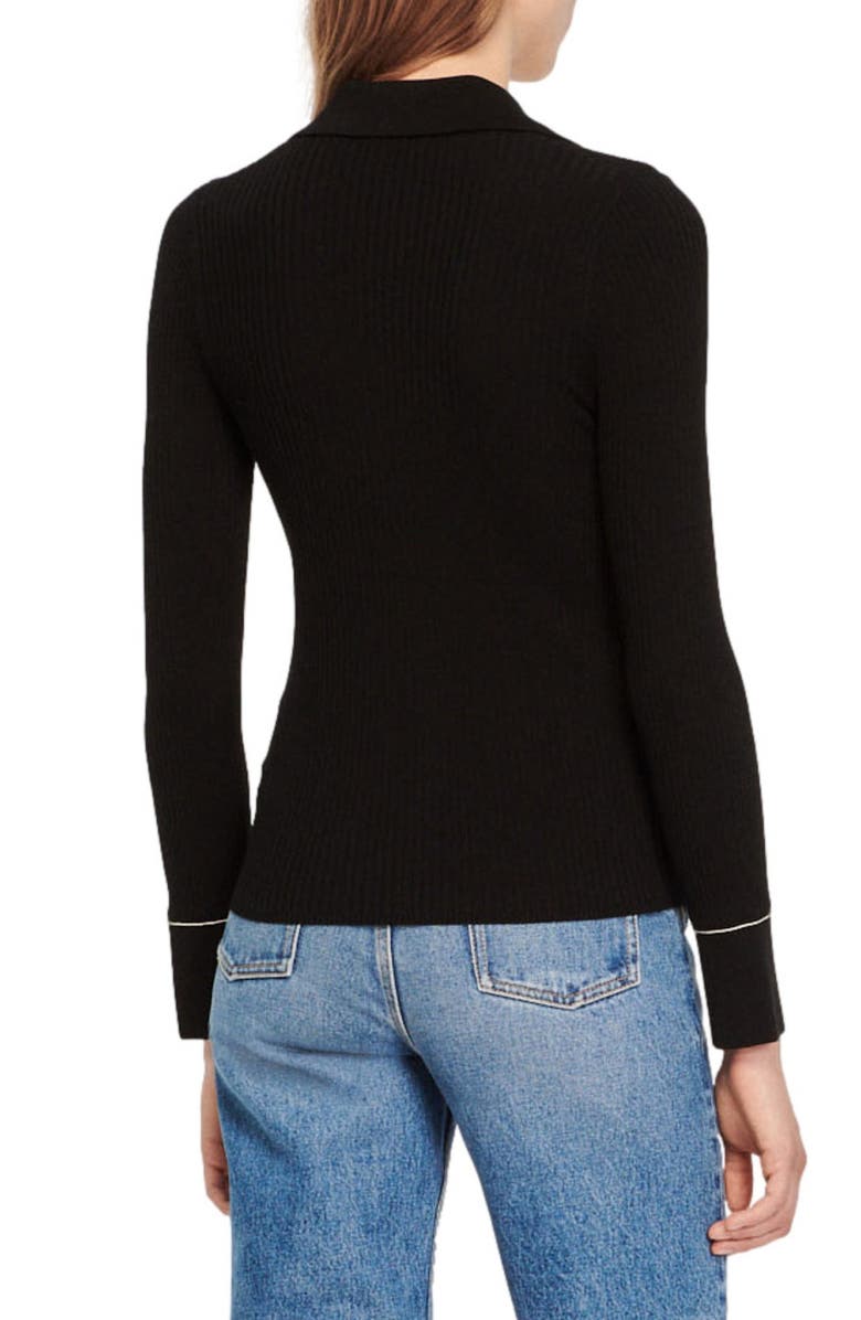 SANDRO Gab Ribbed Button-Up Sweater, Alternate, color, 