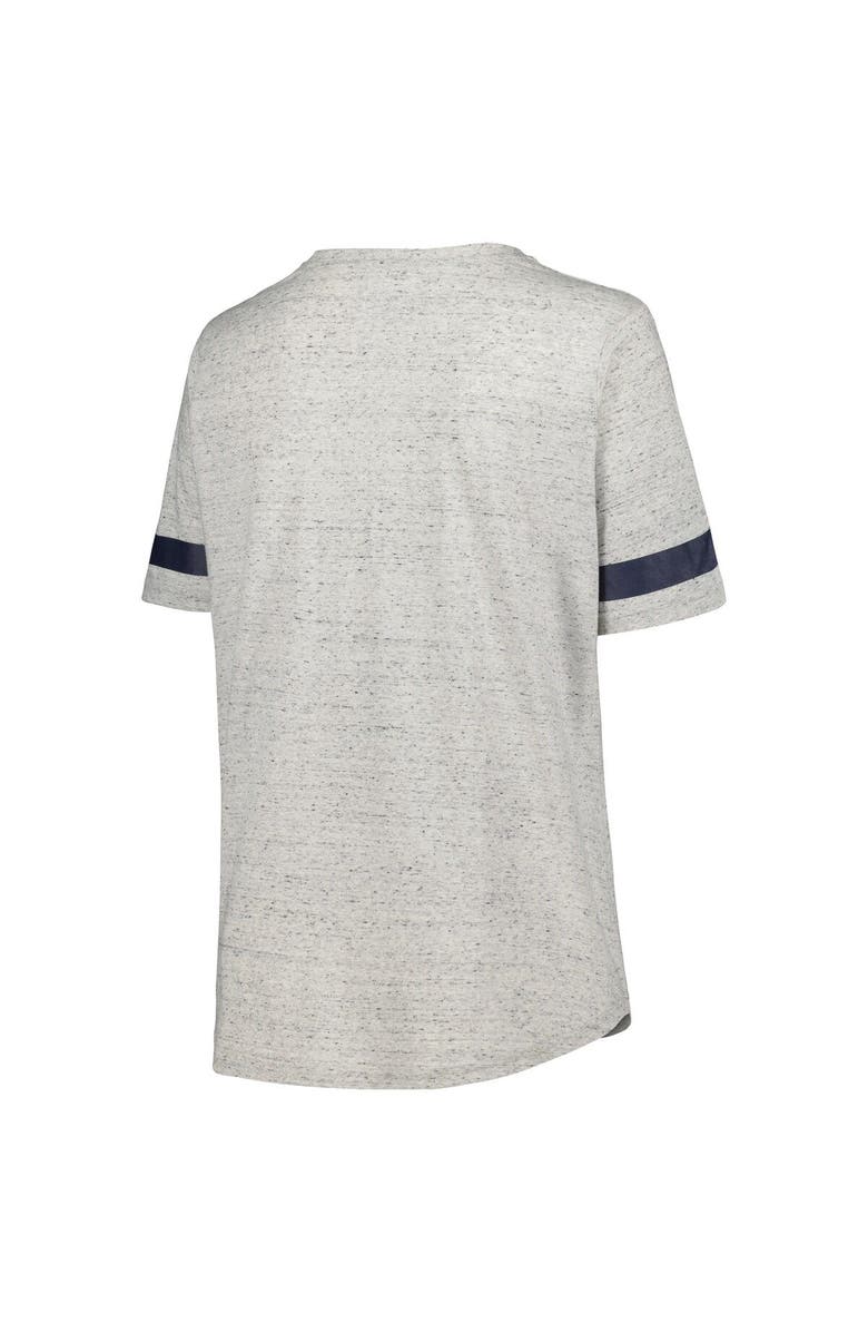 PROFILE Women's Heather Gray North Carolina Tar Heels Plus Size Lace-Up T-Shirt, Alternate, color, 