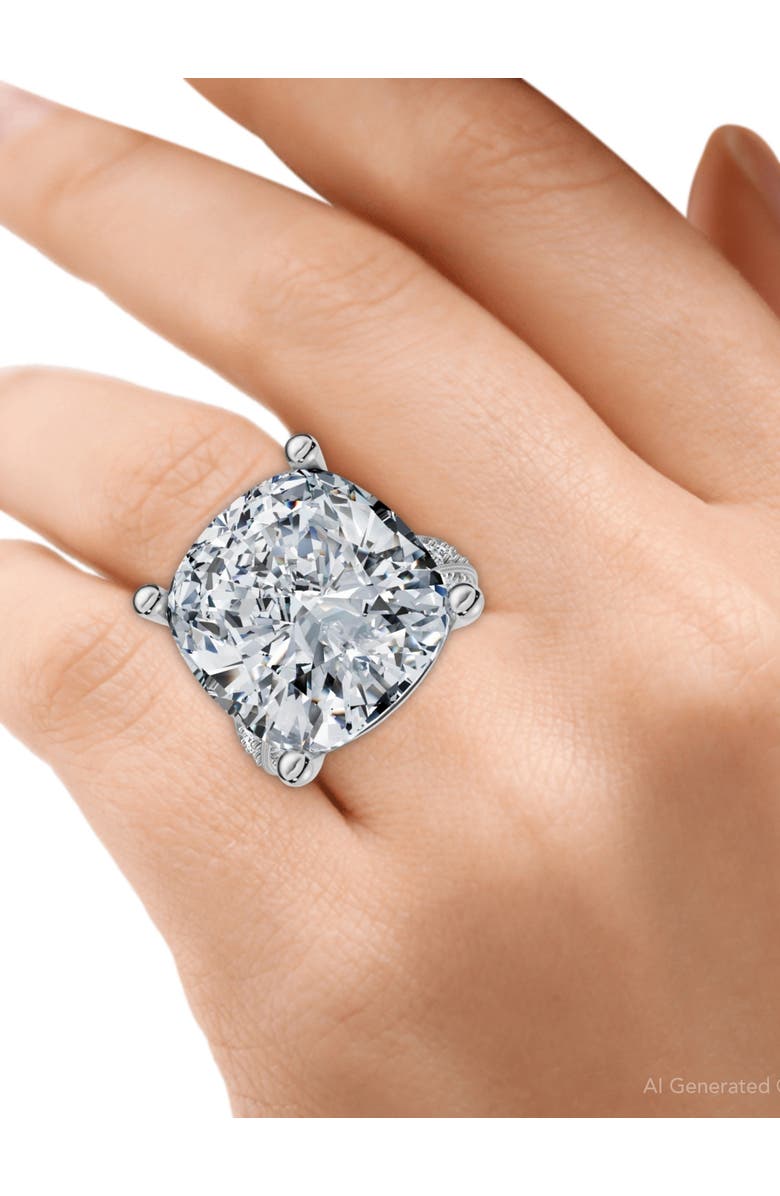 Bliss Diamond Certified 16Ct Cushion Diamond Engagement Ring 14k Gold Lab Grown, Alternate, color,