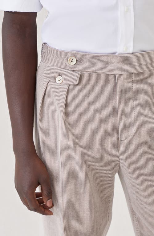Brunello Cucinelli Trousers With Double Pleats And Tabs In Neutral