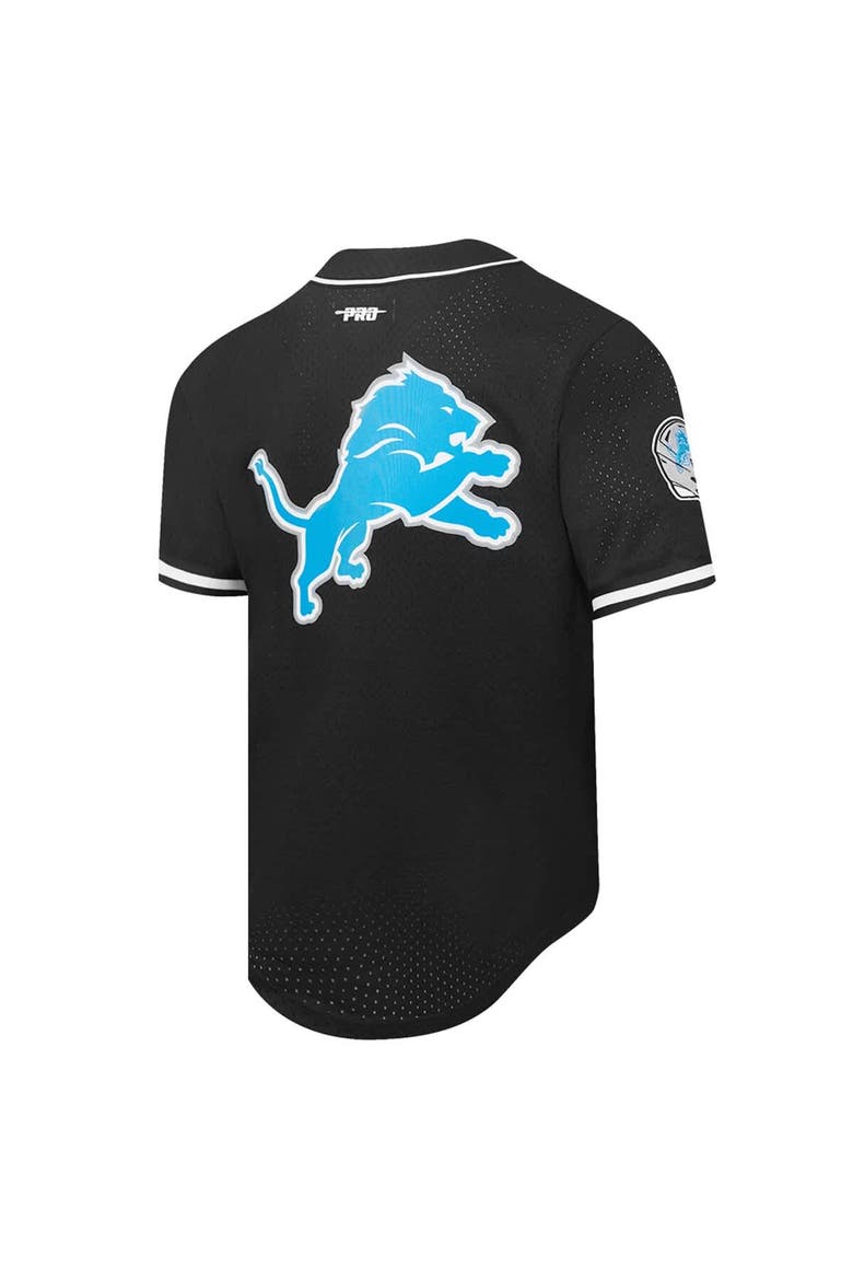 Men's Pro Standard Amon-Ra St. Brown Black Detroit Lions Player Name & Number Mesh Button-Up Baseball Shirt, Alternate, color, Black