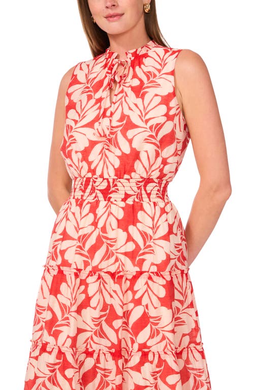Halogen ® Tie Neck Sleeveless Tiered Maxi Dress In Brilliant Red