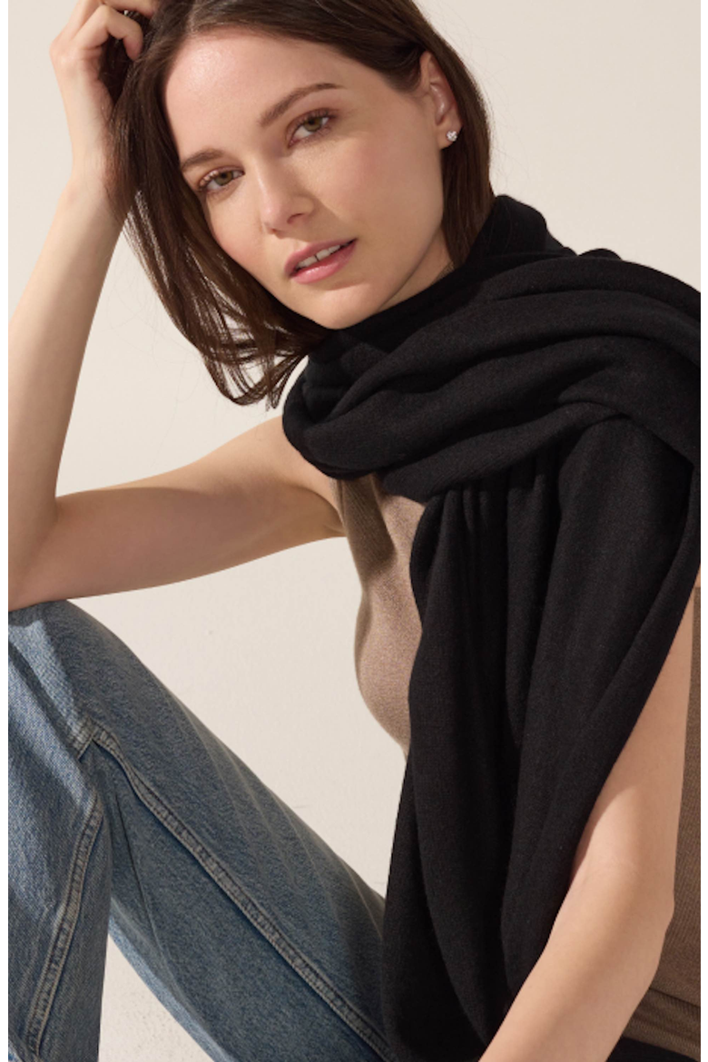 Amara Cashmere Wrap, Alternate, color, Black