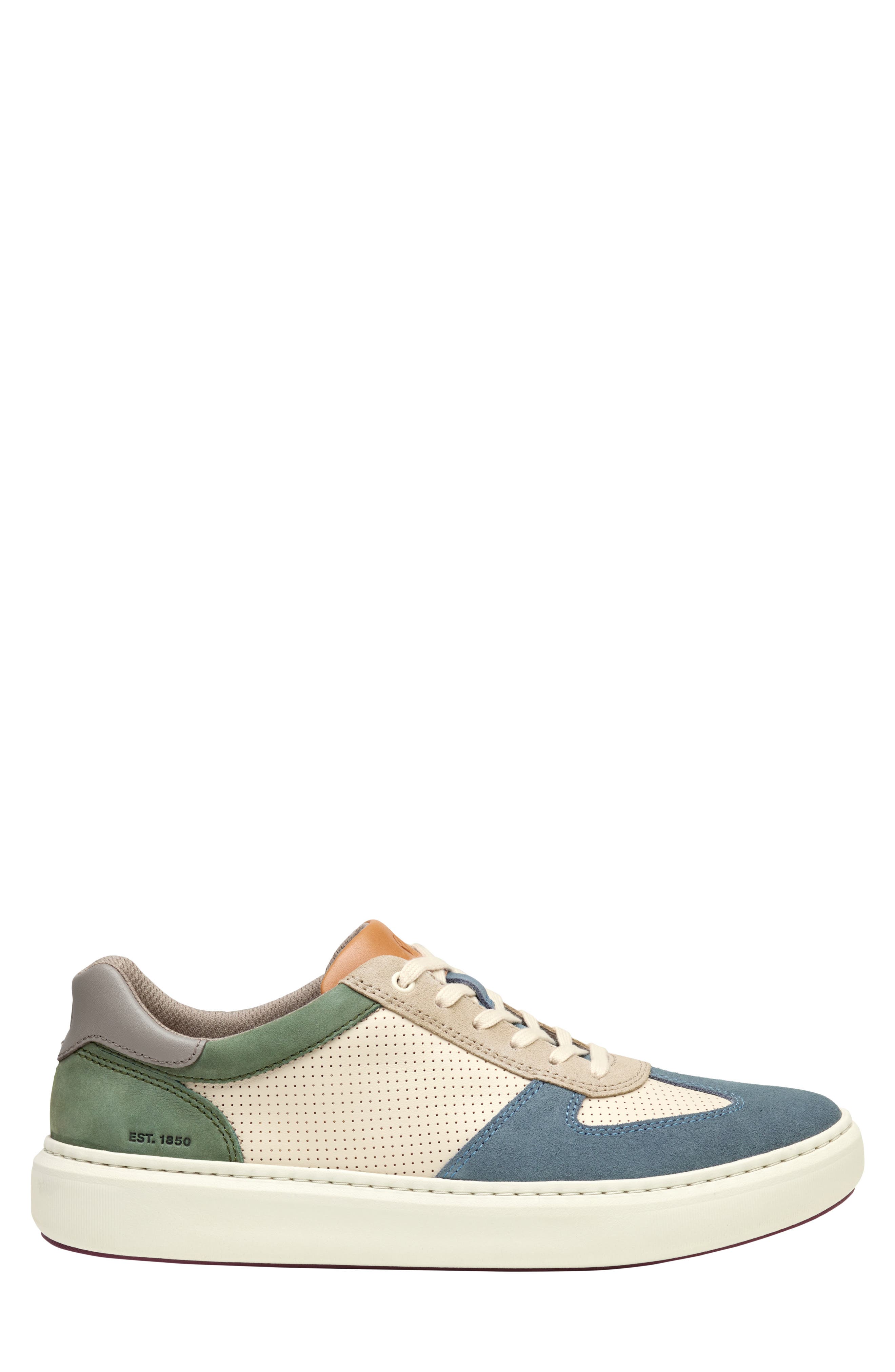 Anders T-Toe Sneaker, Alternate, color, BLUE/ GREEN SUEDE/ WHITE FULL