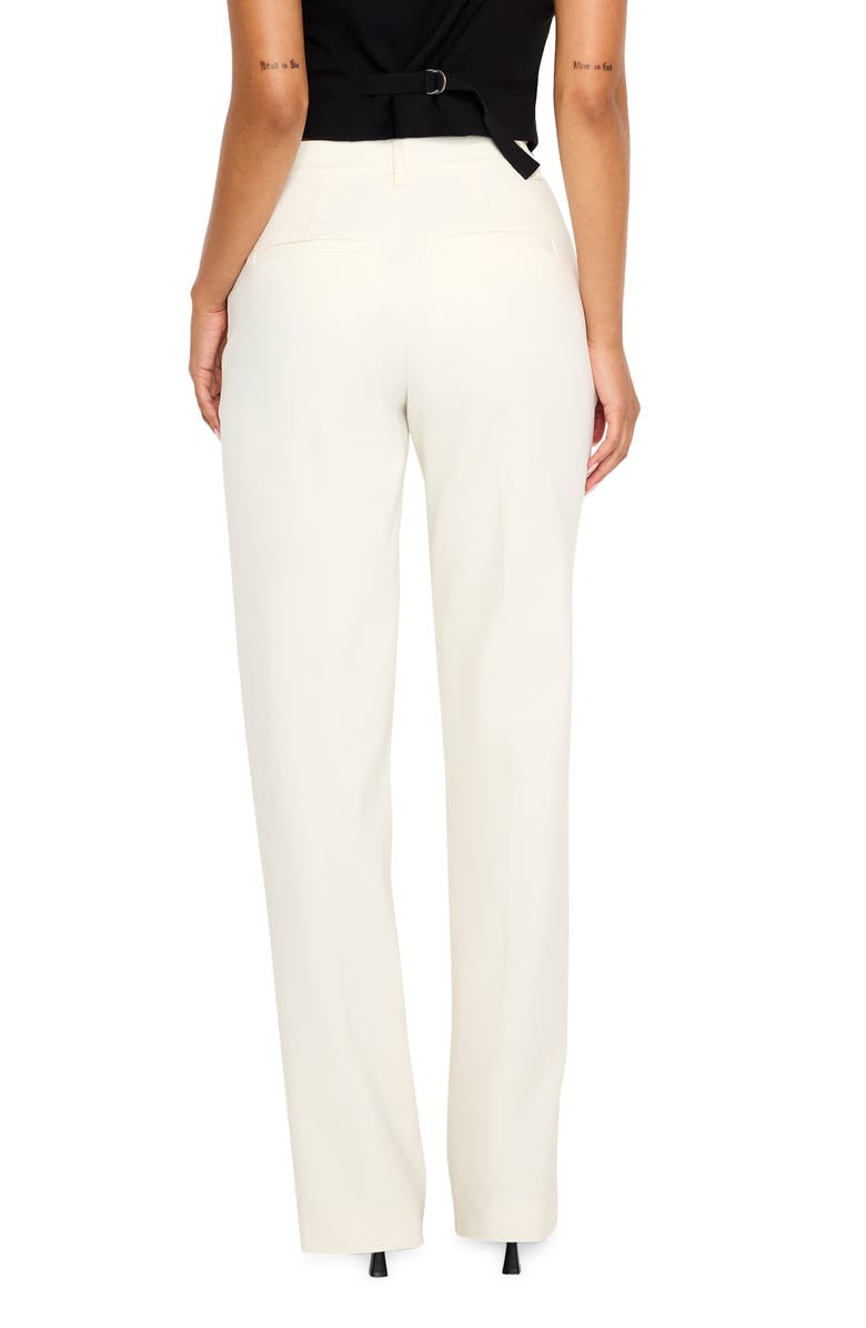 Good American Cotton Blend Straight Leg Pants, Alternate, color, Ivory001