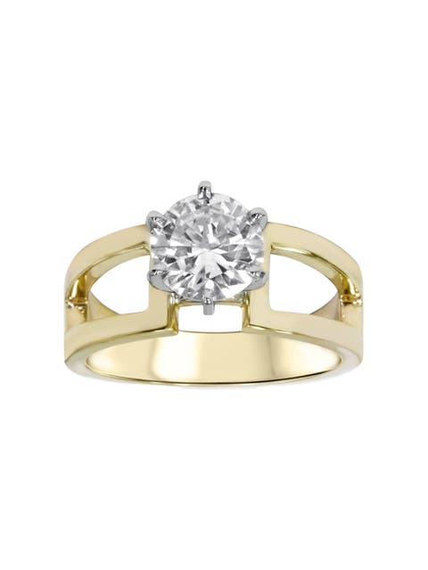 Certified 2ct Round Solitaire Lab Grown Diamond Engagement Ring 14K Gold