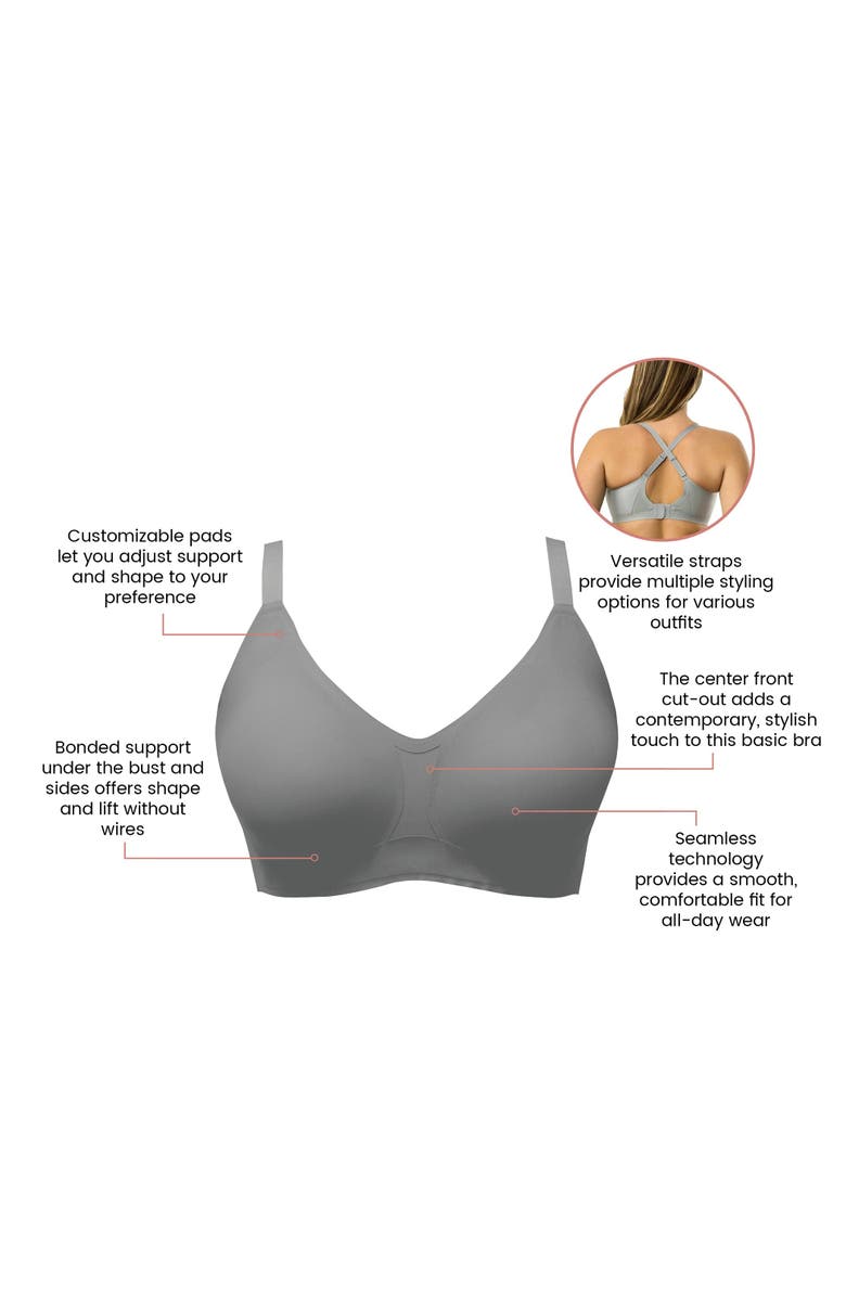 Parfait Simplicity Seamless Wire-Free Bra, Alternate, color, Grey