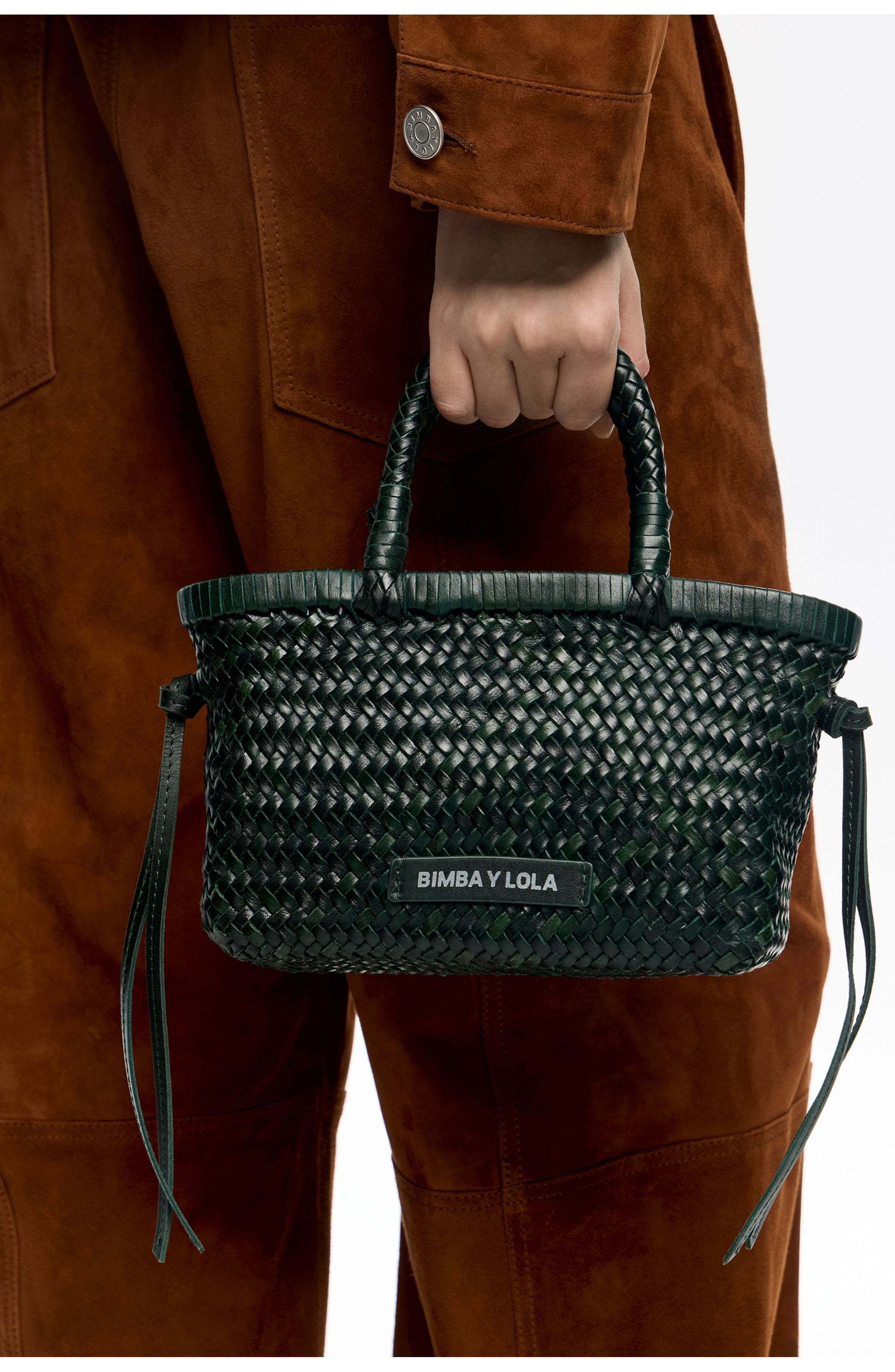 Bimba y Lola Leather Handbag, Alternate, color, Dark Green