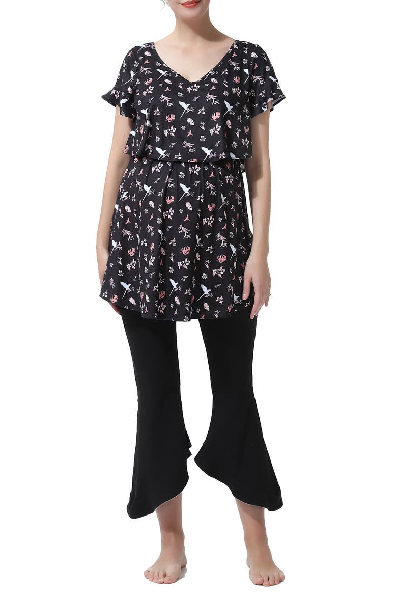 Angela Maternity/Nursing Pajamas, Main, color, BLACK