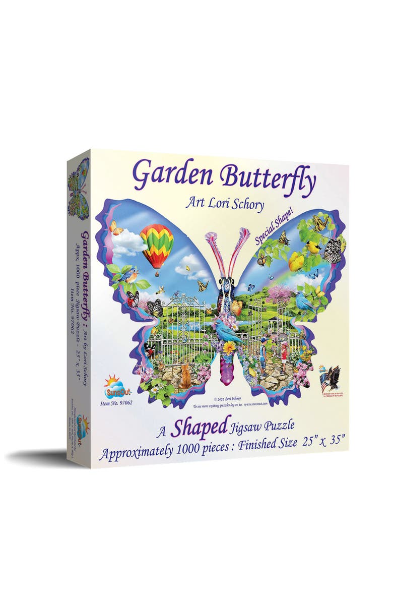 Sunsout Garden Butterfly 1000 piece Jigsaw Puzzle for Adults Special Shape, Main, color, Multicolor