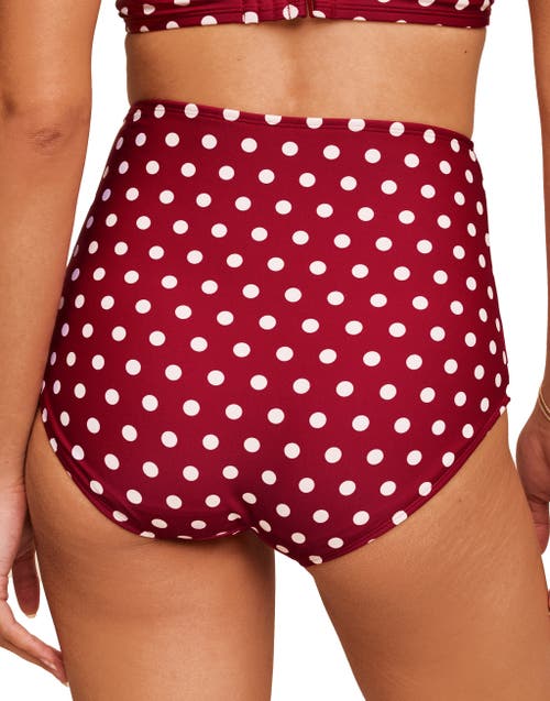 Adore Me Shelby Swimwear High Waist Bikini Bottom In Dot Red