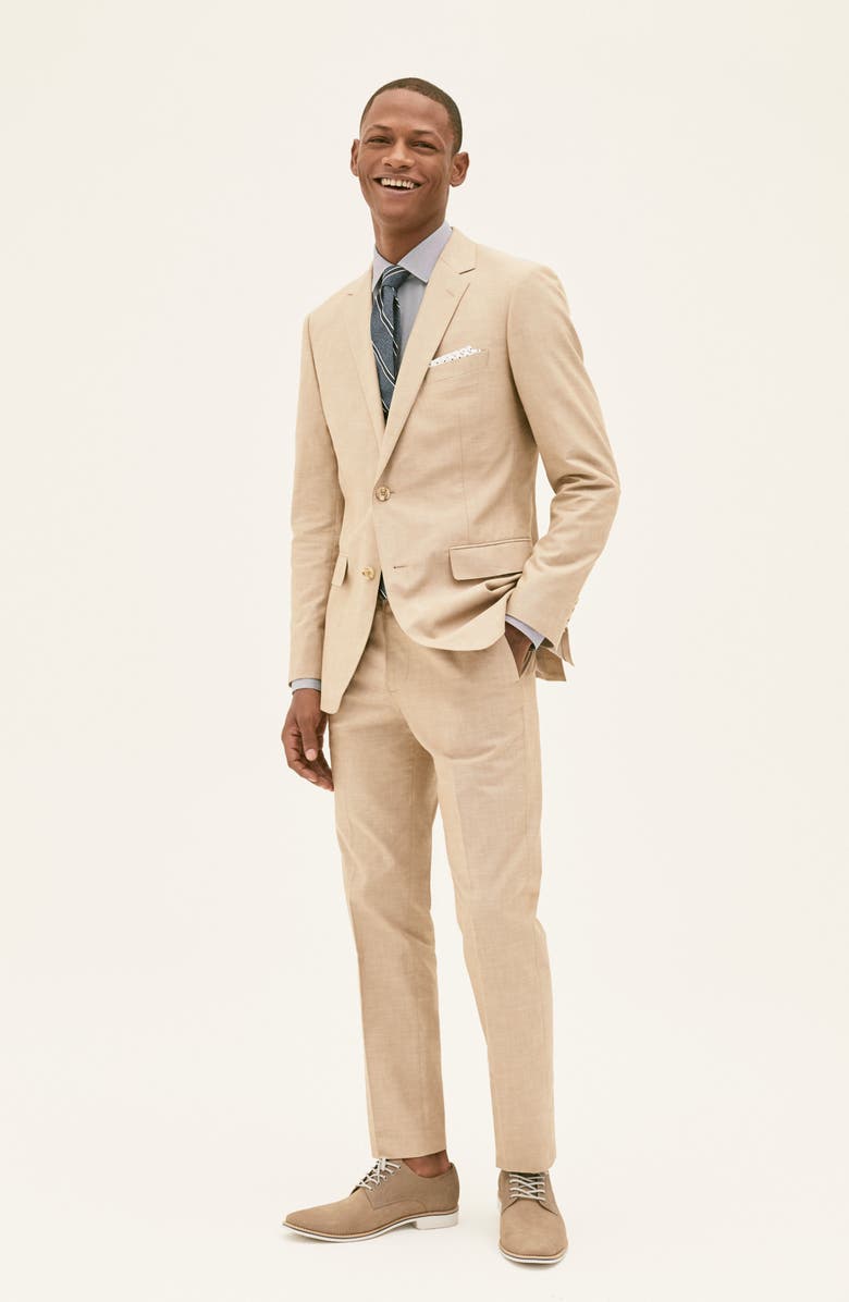 Bonobos Slim Fit Flat Front Solid Cotton Dress Pants, Alternate, color, 