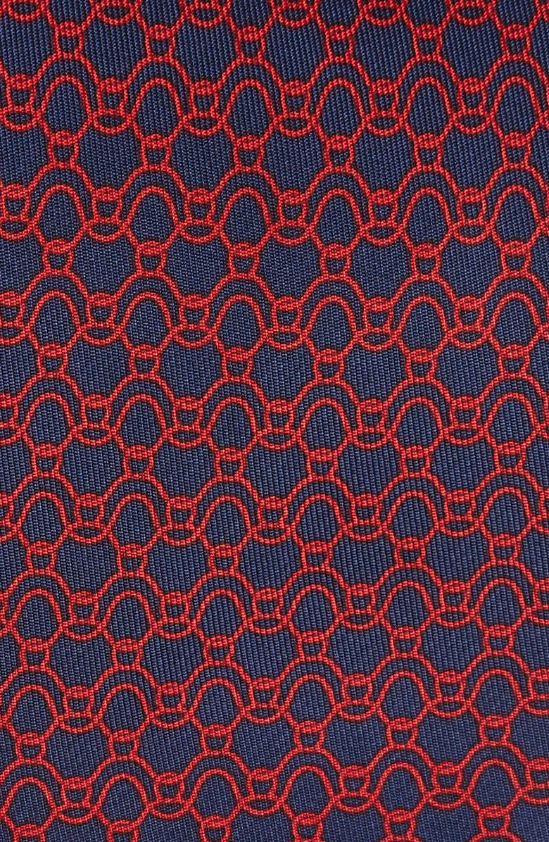 FERRAGAMO Gancini Wave Silk Tie, Alternate, color, Navy/ Rosso