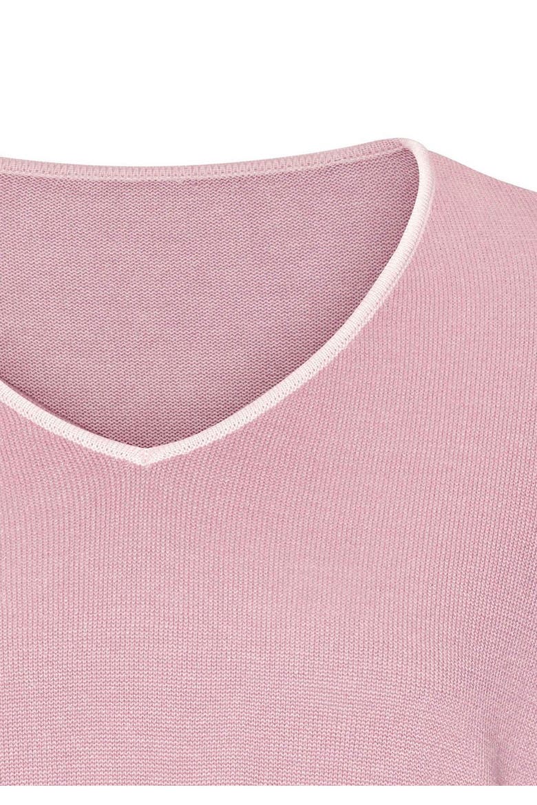 Contrast Trim Sweater, Alternate, color, Mauve Rose