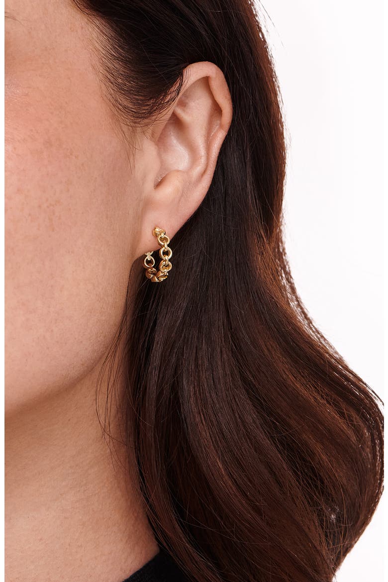 Cable Link Hoop Earrings, Alternate, color, GOLD