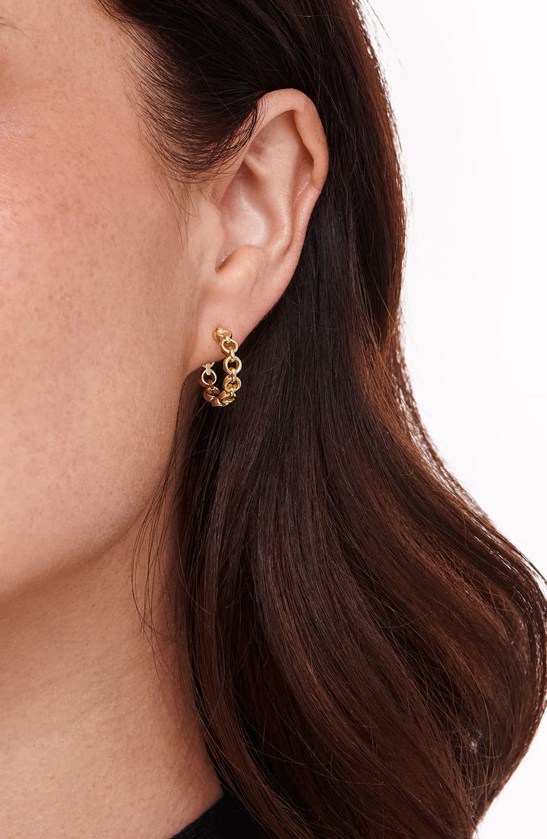 DEVATA Cable Link Hoop Earrings, Alternate, color, Gold