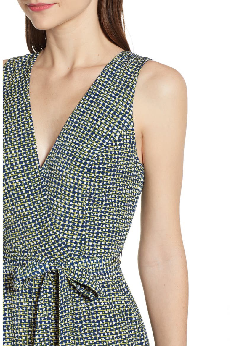 Sleeveless Tie Waist Jumpsuit, Alternate, color, NAVY PEACOAT TINY DOTS