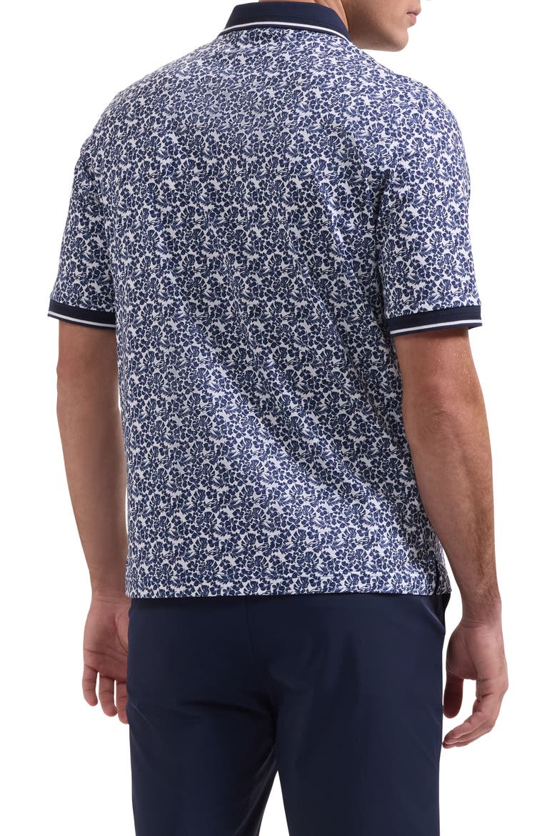 Vance OoohCotton® Tropical Floral Polo, Alternate, color, NAVY