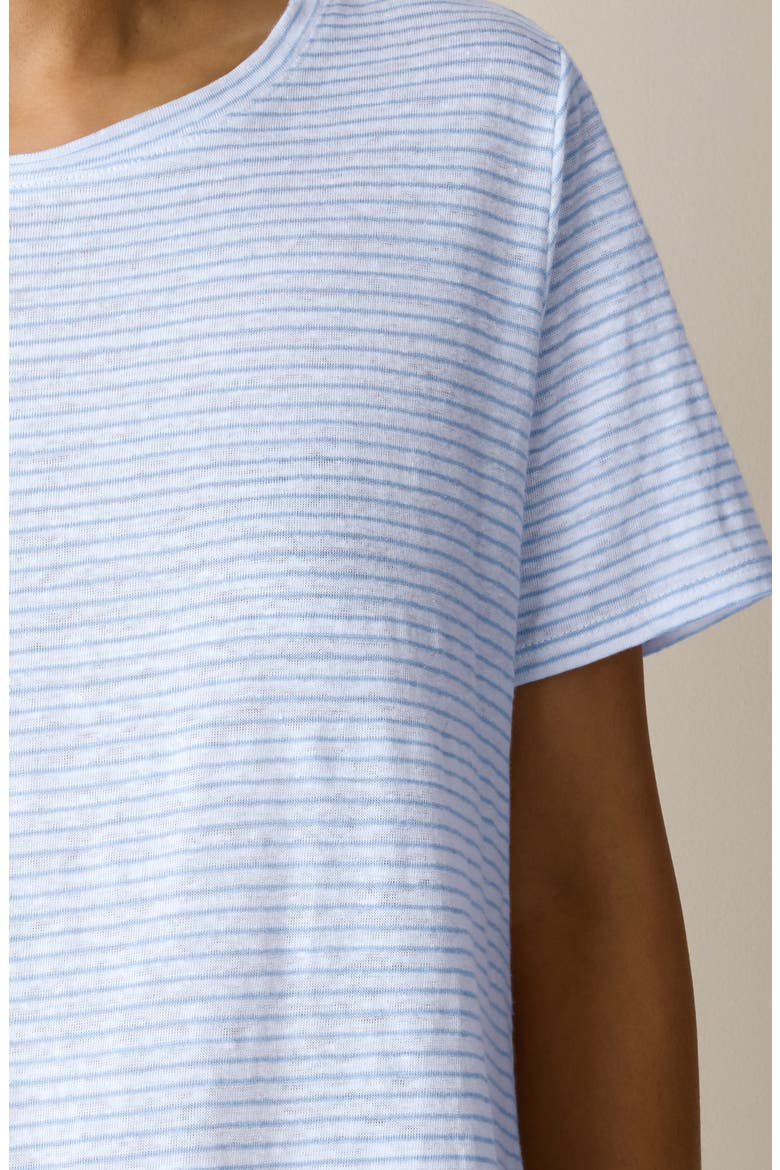 Stripe Organic Linen T-Shirt, Alternate, color, SKYLIGHT