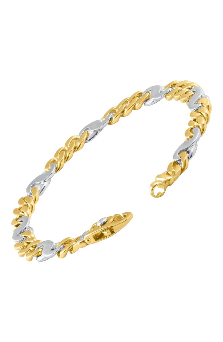 Bliss Diamond Men's Solid 14k Gold 33 grams 8mm Heavy Masculine Bracelet 8.5", Alternate, color,