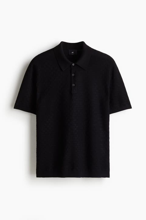 Slim Fit Textured-knit Polo Shirt