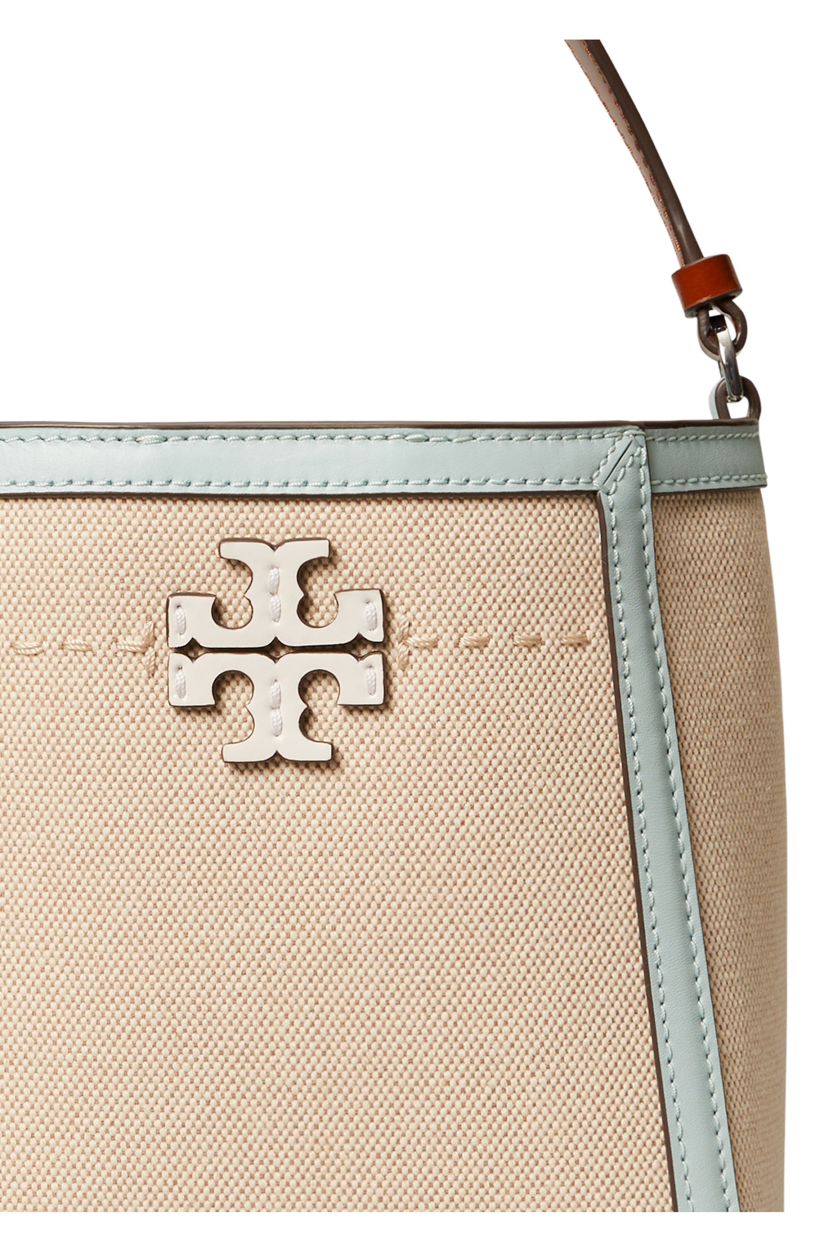 Tory Burch Small McGraw Canvas Bucket Bag, Alternate, color, 