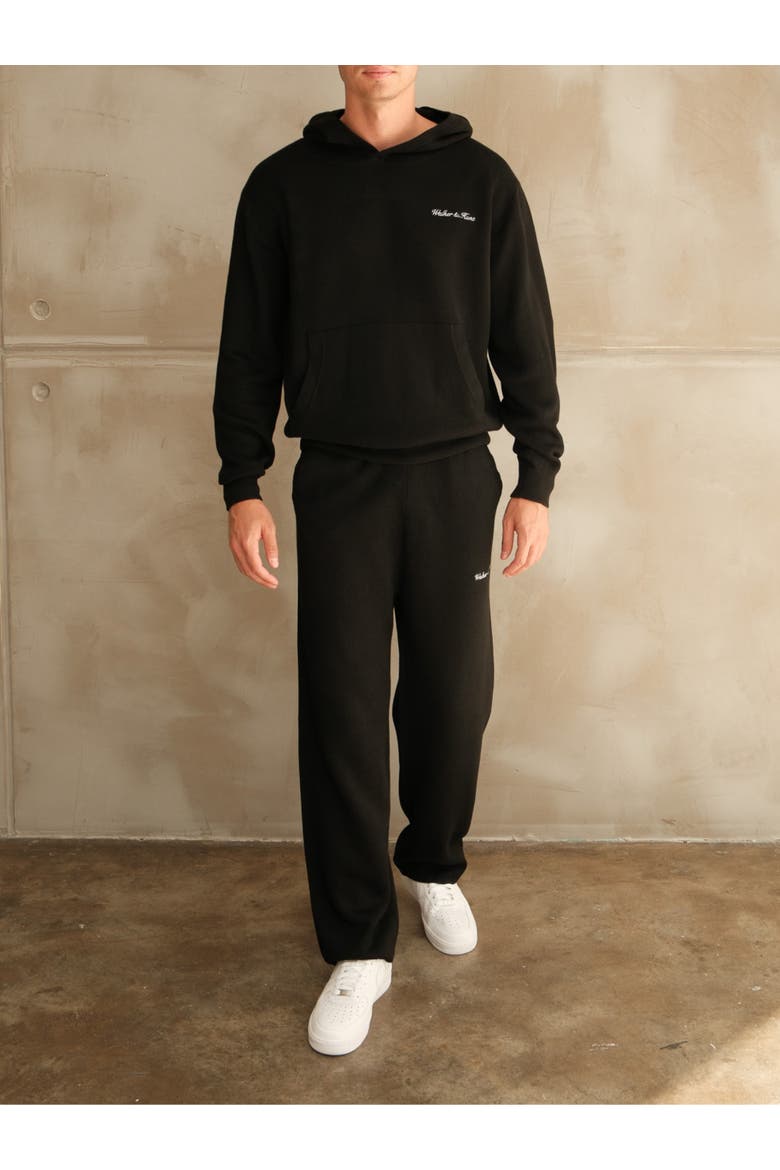 Merino Blend Knitted Hoodie, Alternate, color, Black