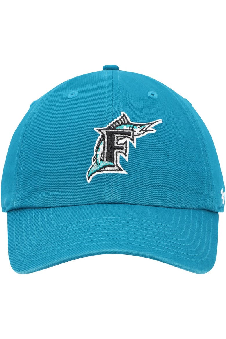 Men's '47 Teal Florida Marlins Cooperstown Collection Clean Up Adjustable Hat, Alternate, color, Teal