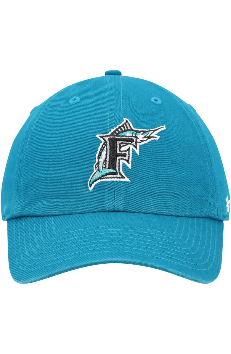 '47 Men's '47 Teal Florida Marlins Cooperstown Collection Clean Up Adjustable Hat, Alternate, color, Teal