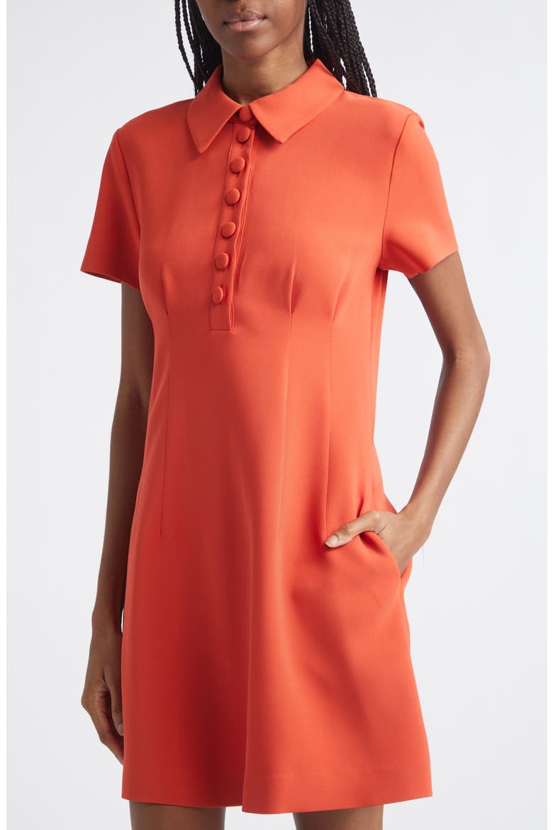 Marlie Short Sleeve Minidress, Alternate, color, CORAL ORANGE