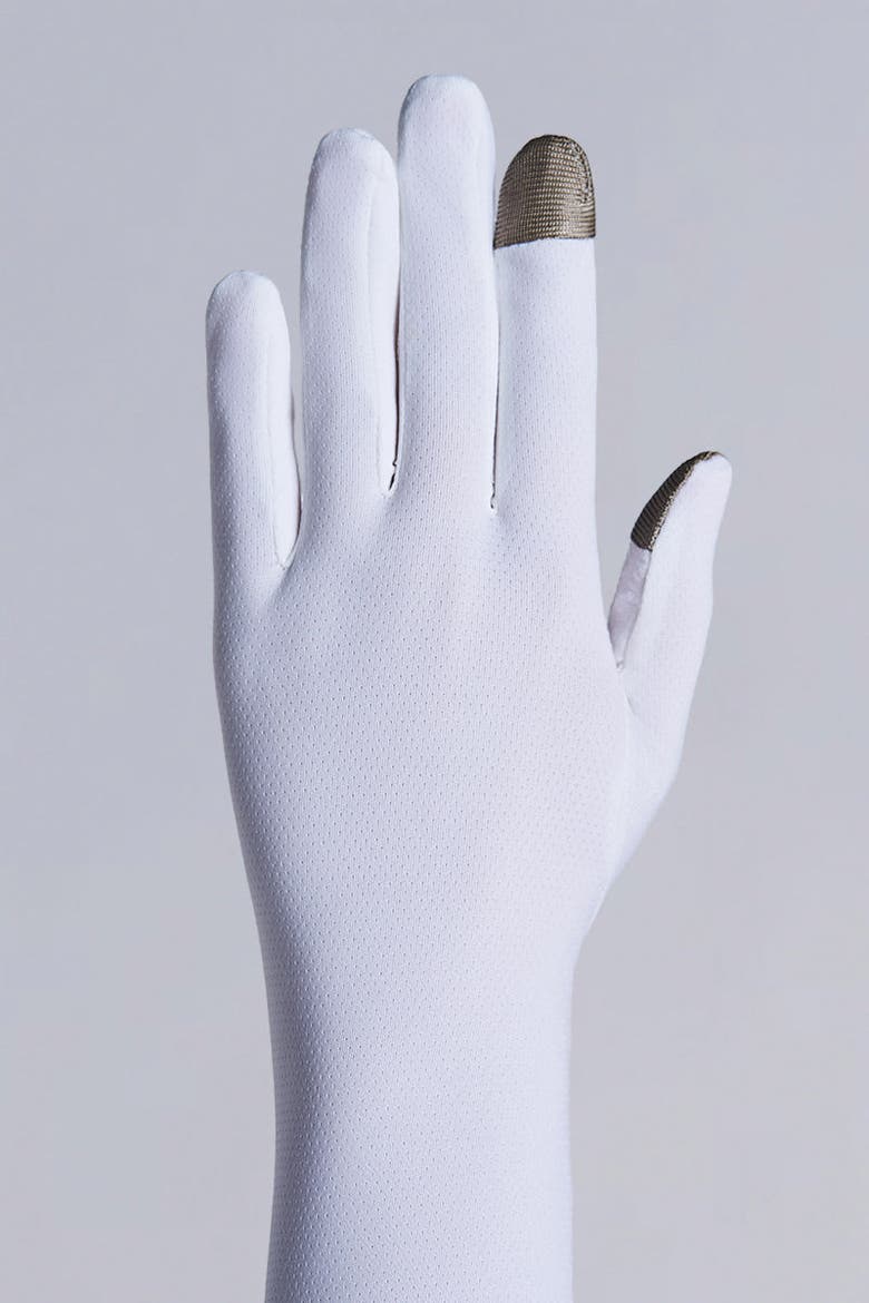 Culebra Long Full Finger UV Sun Gloves, UPF 50+ Sun Protection, Alternate, color, White