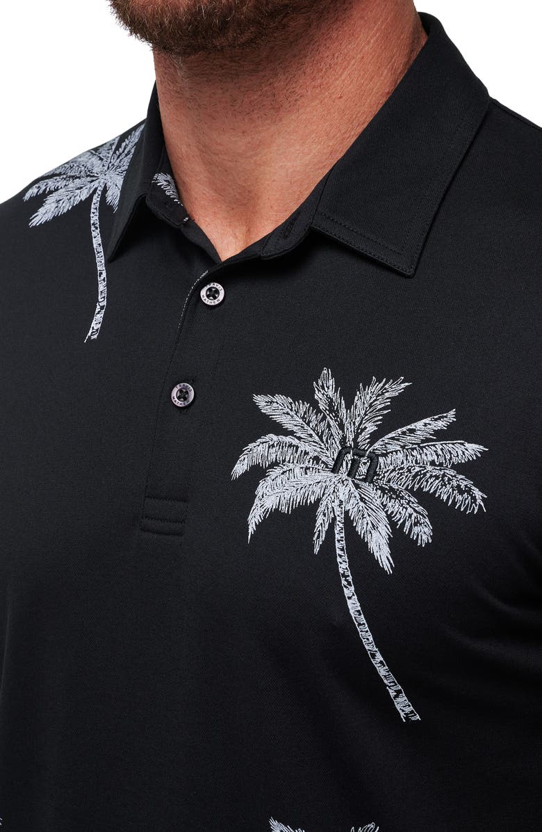 TravisMathew Mesic Palm Tree Polo, Alternate, color, Black
