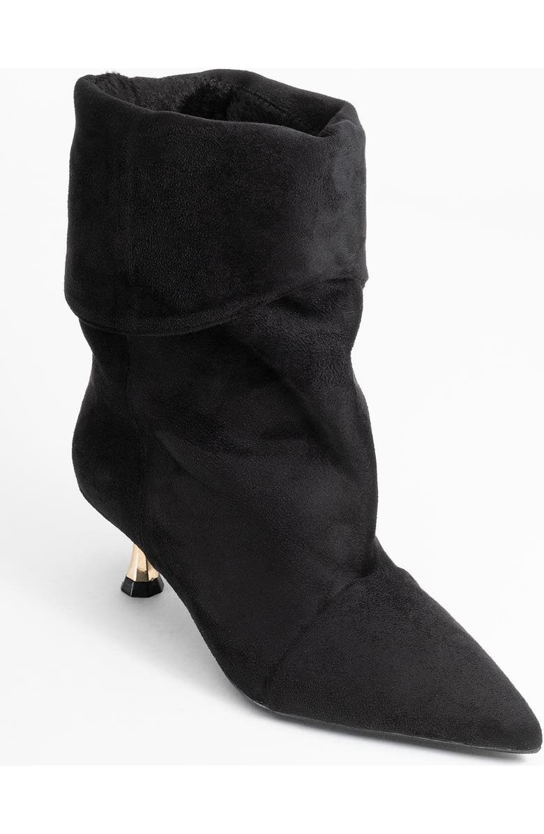 Prologue Shoes Stein Pointed Toe Boot, Alternate, color, Black Suede Faux Leather